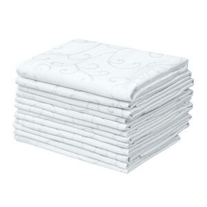 6 Pack Polyester Napkins for Weddings Dinner Banquets 19x19 Inch White